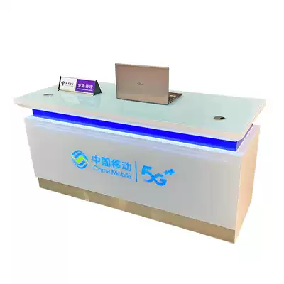 Mobile phone counter glowing mobile phone store China Mobile Telecom Unicom accepts Taiwan 5g office boutique toll station Tianyi