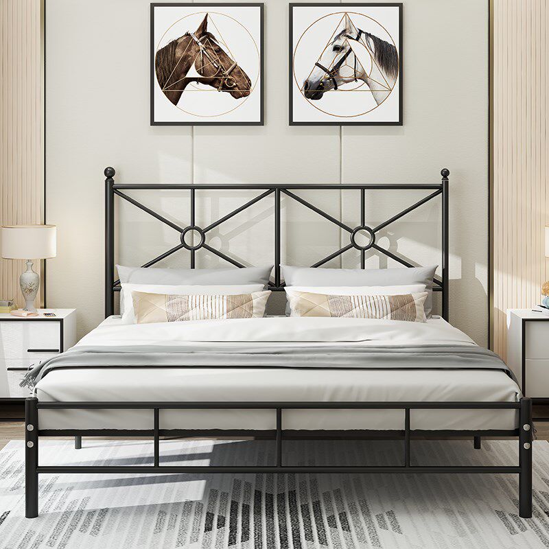 Modern minimalist iron art bed double 1 5 m iron frame bed ins net red princess rental house 1 8m single child bed