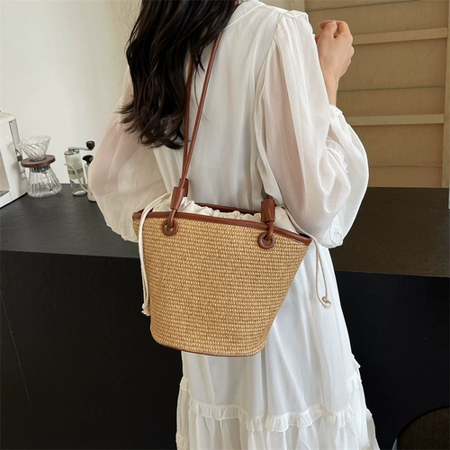 Модная летняя соломенная сумка на одно плечо для отдыха, городской стиль
