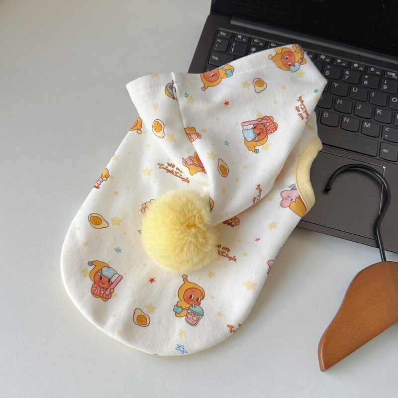 French Bulldog Maltese Pet Spring and Autumn Pure Cotton Vest Sweatshirt Hoodie Dog Star-Themed Loungewear