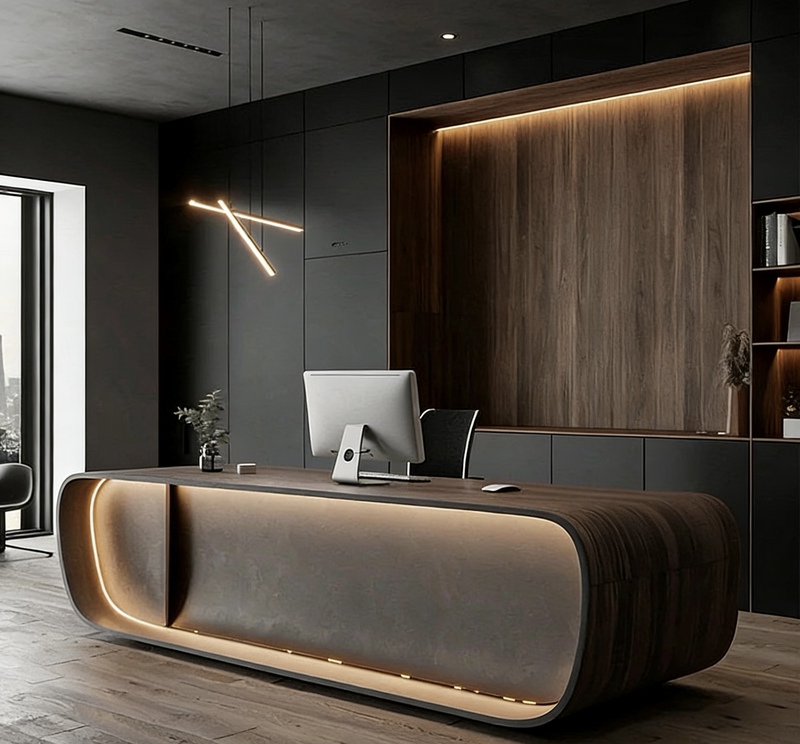 Italian-Style High-End Solid Wood Executive Desk Boss Desk Office Desk 2026 New Model Black Walnut Wood Office President Desk