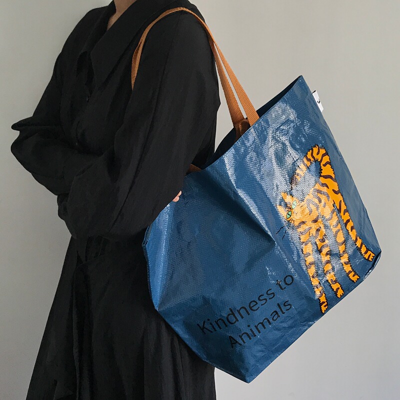 【Sanhuan Road Leopard Boss Series】Reusable Gift Bags, Eco-Friendly Woven Bags, Shoulder Bags, Tote Bags, Trendy 【Sanhuan Road Leopard Boss Series】Reusable Gift Bags, Eco-Friendly Woven Bags, Shoulder Bags, Tote Bags, Trendy