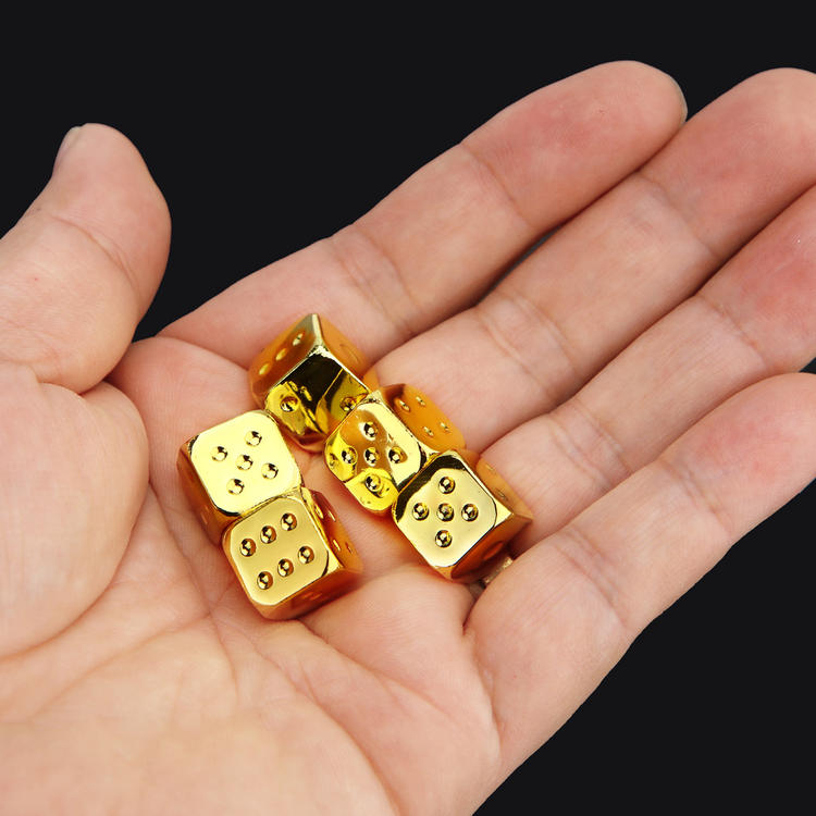 Metal Dice Silver Color Ancient Bronze Golden Dice Griddle Bar Supplies KTV Mahjong Chess PINK SUBDICE COLOR GRAIN