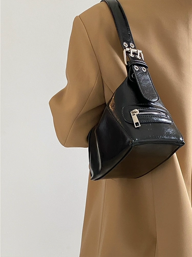 鹿子 Сумка подмышку, сумка на одно плечо, небольшая сумка, из натуральной кожи