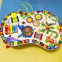 American ALEX Baby Gaming Table Baby Multifunctional Early Education Puzzle Learning Table 1-3-Year-Old Wooden Toy Table