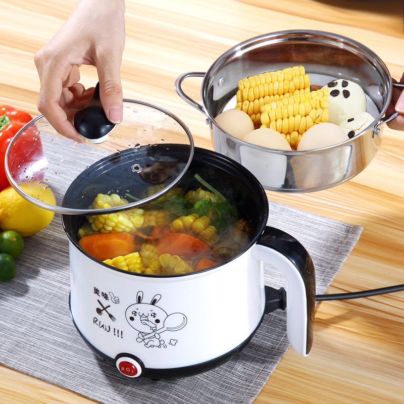 Small electric pot single-person multi-function egg cooker egg steamer double-layer mini home dormitory cooking noodles instant noodles hot pot artifact