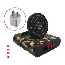 Alarm clock mute bedside electronic alarm clock decompression students with creative male LED personality black technology bedroom alarm table