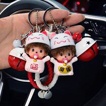 Pacifier doll montage keychain men and women cute car key chain couple pendant