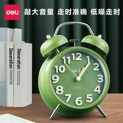 Del alarm clock students use bedside clock boy bedroom power wake up children alarm loud volume mute artifact