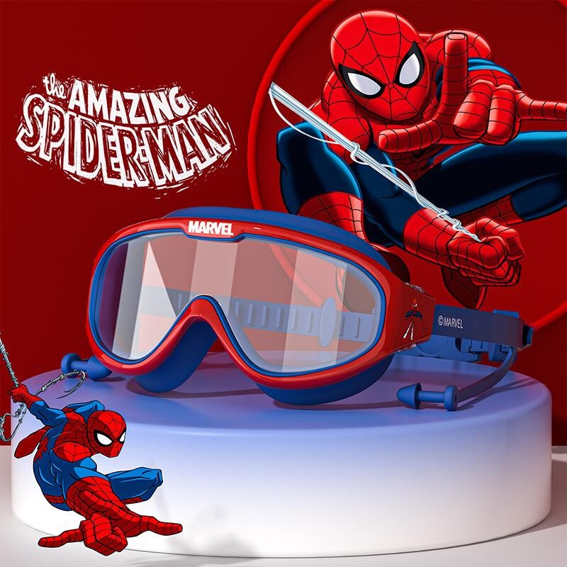 Children's Spider-Man Swimming Goggles and Cap Waterproof High-Definition Cartoon Spider-Man Swimming Equipment Set Diving Goggles for Boys