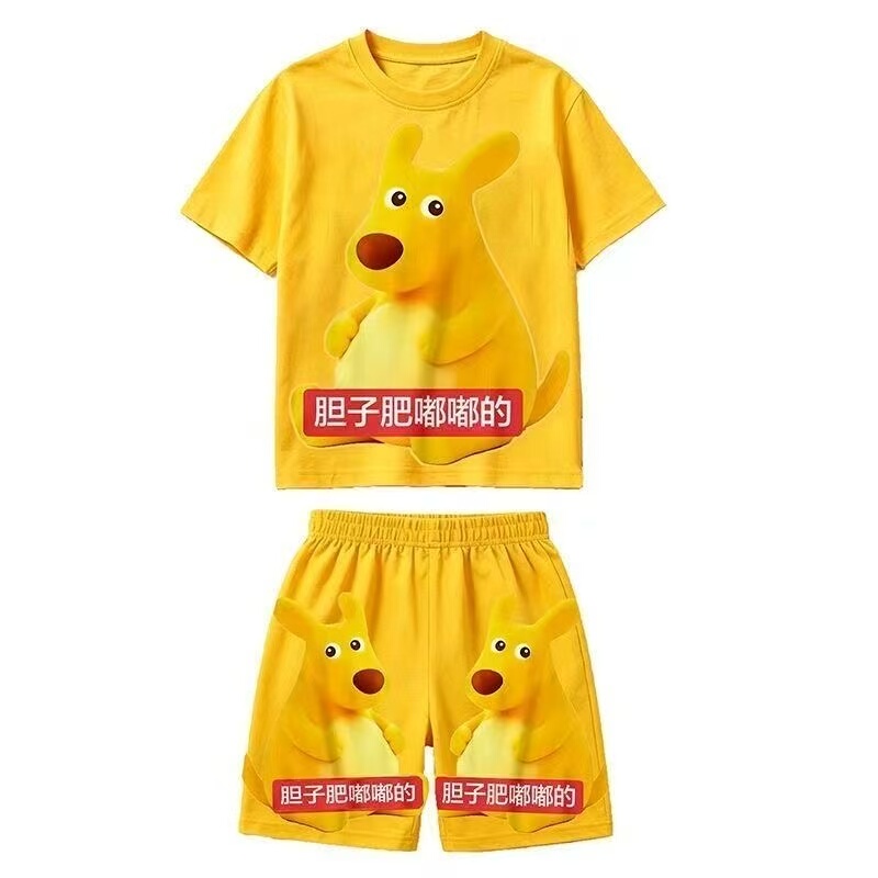 Fun and Funny Short-Sleeved Shorts Set with Chubby Characters, Summer Cute Cartoon Two-Piece Set for Men and Women to Wear at Home Fun and Funny Short-Sleeved Shorts Set with Chubby Characters, Summer Cute Cartoon Two-Piece Set for Men and Women to Wear at Home