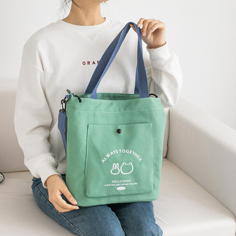 College students class art sails cloth bags large capacity single shoulder handbag Japanese cuddly 100 hitchhiking and slanted satchel bag