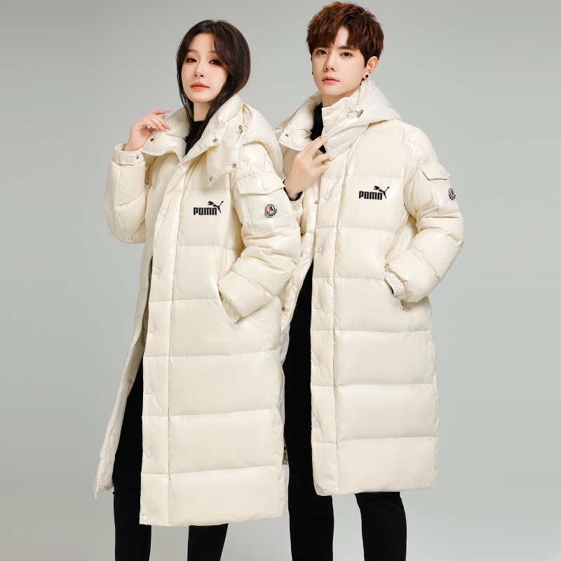 2025 Winter New down Jacket for Men and Women, Extra-Long Hooded Over-The-Knee Thickened Couple's Short down Jacket Coat