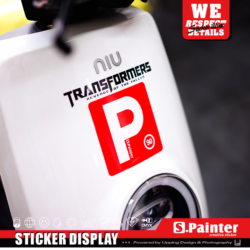 S P stickers agency novice road stickers Rear P word warning car stickers Hong Kong-style creative decorative reflective stickers