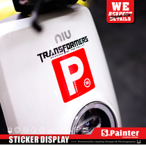 S P sticker painting club novice on the road sticker car tail P word warning car sticker Hong Kong style creative decoration reflective sticker