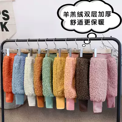 Children's pants winter boys and girls wear Rob pants plus velvet padded loose trousers baby lamb hair warm pants