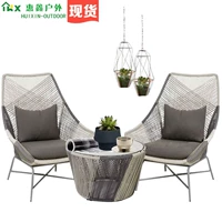 Ban công ngoài trời wicker ghế thời trang sáng tạo bàn ghế mây sân khách sạn biệt thự mây ghế sofa ba mảnh đồ nội thất mềm - Bàn ghế ngoài trời / sân bàn ghế sắt ngoài trời