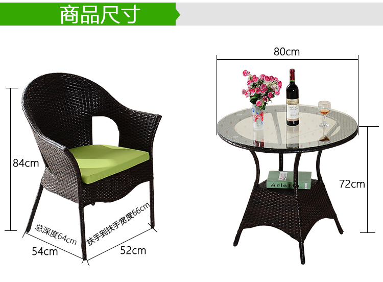 Sân ban công bảng và ghế ba mảnh mía đồ nội thất ghế ngoài trời wicker ghế năm mảnh kết hợp ngoài trời thanh mây bàn ghế