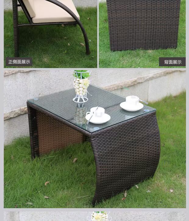 Sáng tạo thời trang ghế mây ngoài trời ghế mây đồ nội thất sân vườn giải trí bàn ghế nhóm ghế mây ban công