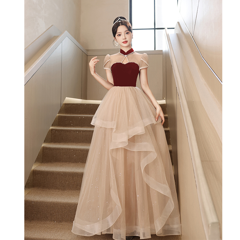 Bridal Toast Dress 2026 New Style Wedding High-End Light Luxury Niche Engagement Banquet Evening Dress Women's High-End Summer Dress