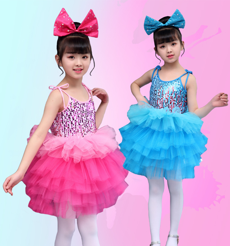 Jazz Dance Costume Day costume Kindergarten Dance Costume Girls Dance Dress Pengpeng skirt sequined dress performance dress