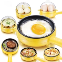 Omelette đa chức năng Trứng hấp gia dụng Điện Chiên Pan Mini Luộc trứng Pancake Trứng Pot Máy ăn sáng Tự động Tắt nguồn - Nồi trứng bếp điện lẩu nướng 2 ngăn mini