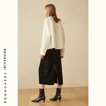 ROOMCARDS independent designer brand beige Japanese jacquard texture shoulder sleeve loose shirt coat