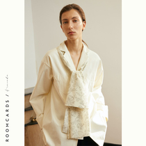 ROOMCARDS designer brand Goose yellow hand-painted printed 100% mulberry silk oversized silk scarf scarf