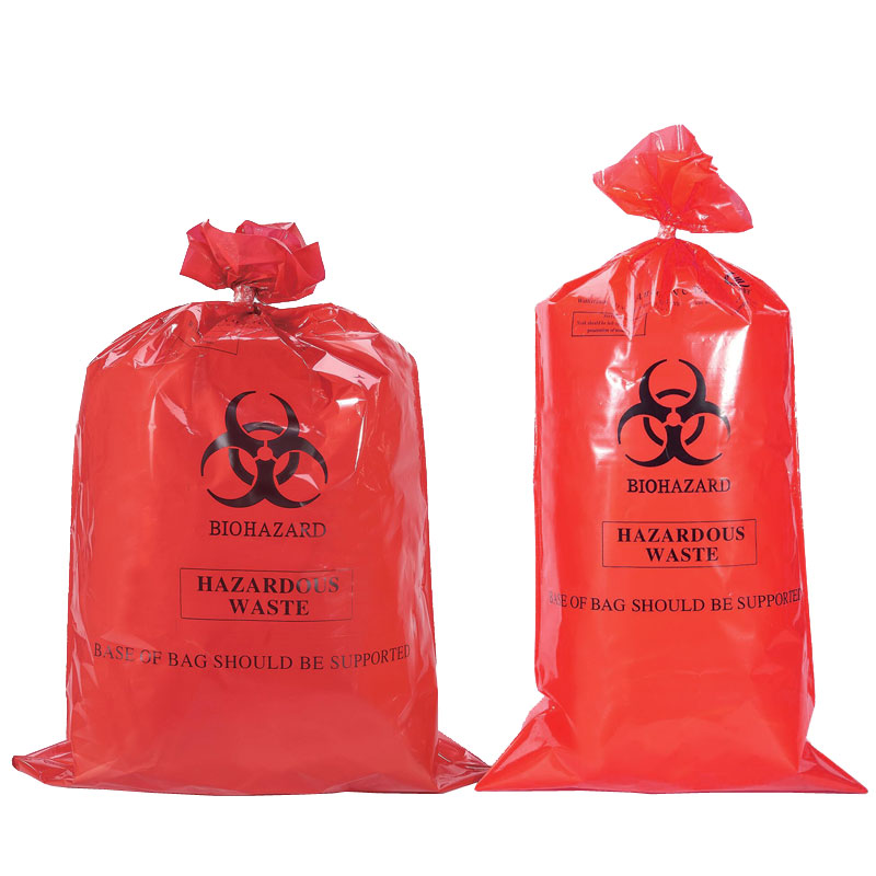 Containing the ticket red biological dangerous goods treatment bag High temperature autoclave garbage bag 50pcs disinfection waste bag