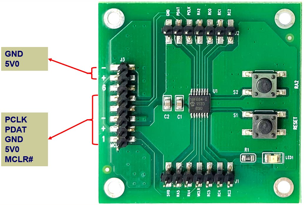 PIC16F684 PIC16F684 PIC16F688 Development Board for the PIC16F688