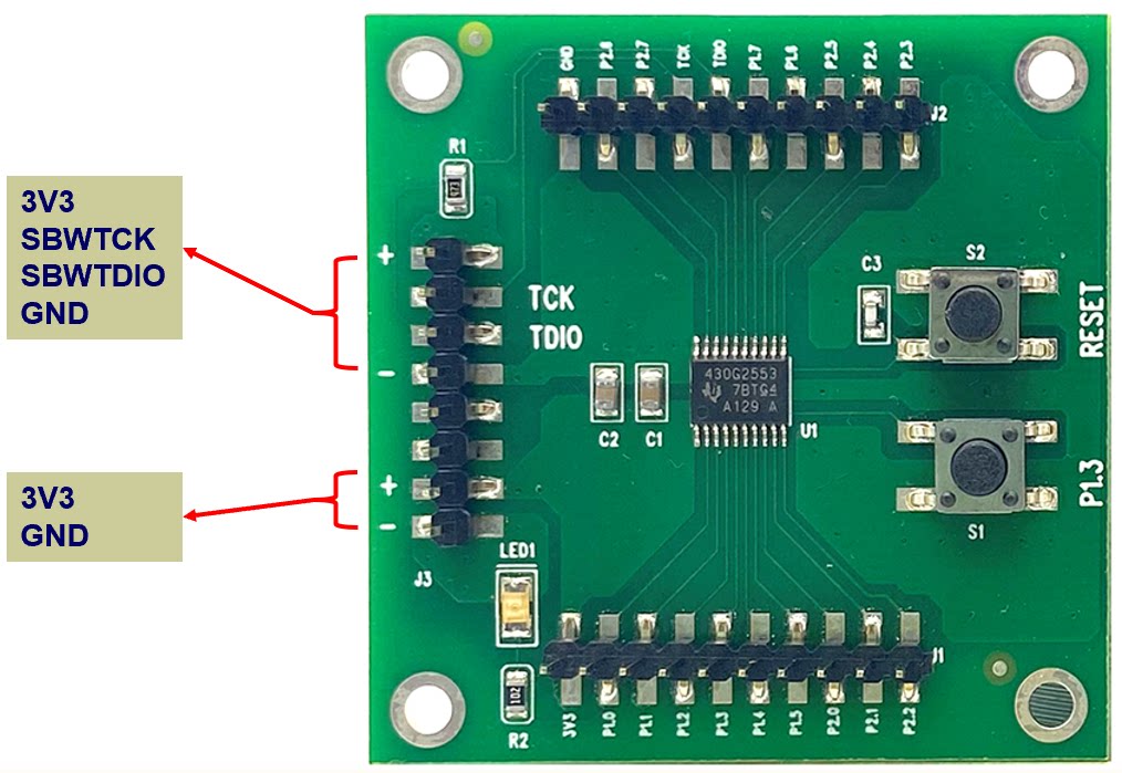 MSP430G2553 Single Chip Development Board