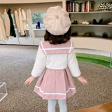 Куртка, флисовая зимняя демисезонная юбка на девочку, платье без рукавов, комплект, в западном стиле