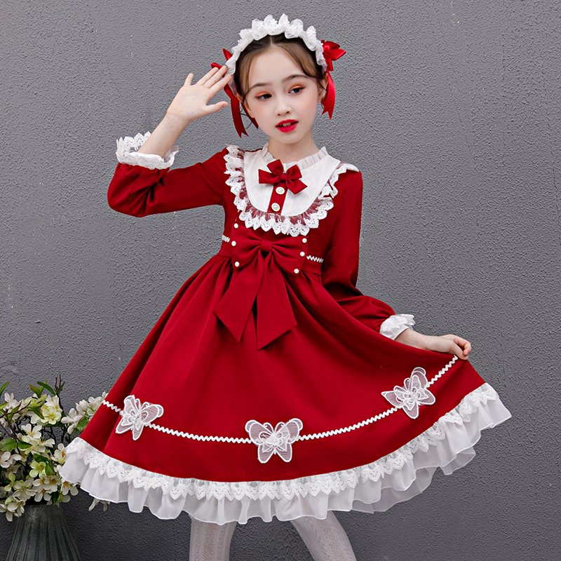 Girl girl tower children Lolita red dress children's dress Lolita dress princess dress new style