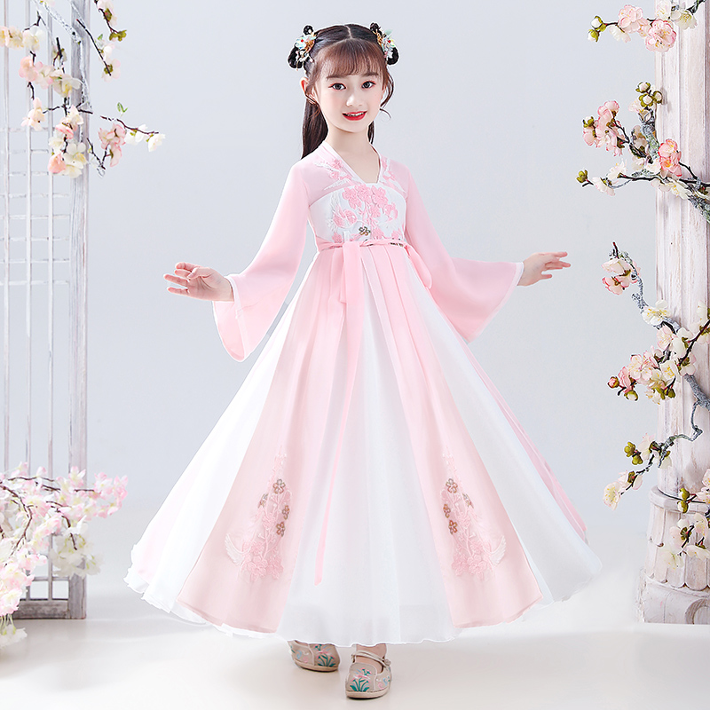 Hanfu Girls Spring and Autumn Chinese Style Autumn Dress for Children 2022 New Super Immortal Costume Female Autumn Girl Ancient Style Tang Costume