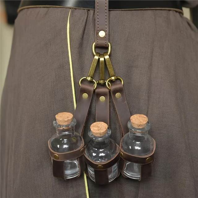 Medieval Waist Hanging Small Medicine Bottle Belt Cosplay Magician Props Npc Viking Retro Anime Accessories