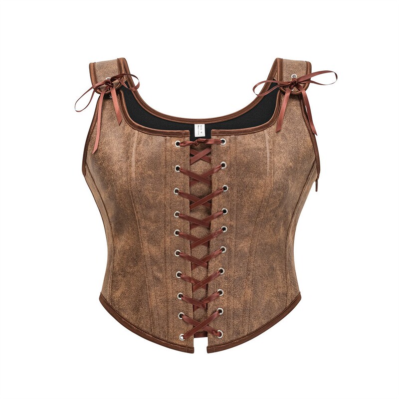 Medieval Renaissance Country Style Steampunk Lace-Up Strapless Vest Sleeveless Retro Women's Vest Medieval Renaissance Country Style Steampunk Lace-Up Strapless Vest Sleeveless Retro Women's Vest