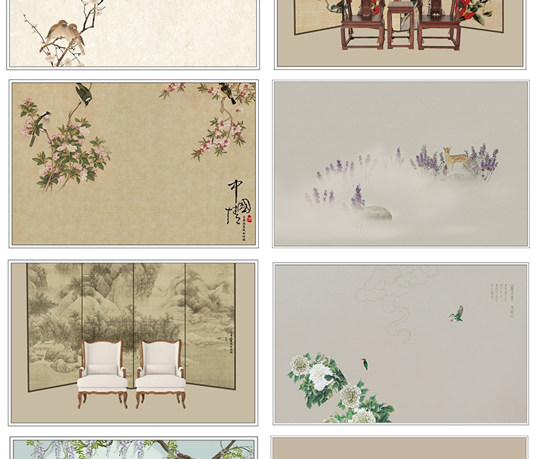 PS模板-58款中国风复古工笔画 古装设计素材宫廷 PSD模板！插图6小新卖蜡笔