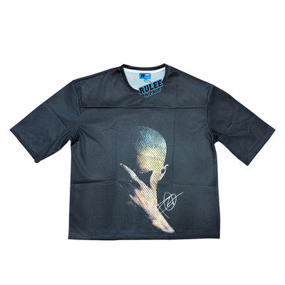 RULEE Black Afraid Frank Ocean Mesh short-sleeved hip-hop breathable American street retro Rap T-shirt