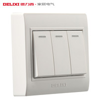 Delixi Wall Switch Cleaning Three - Out - controlled three - bit monopoly fluorescence switch CD130 Cleaning