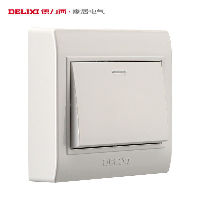 Delixi wall switch Ming installed single open double control one large board switch CD130 Ming one open double control