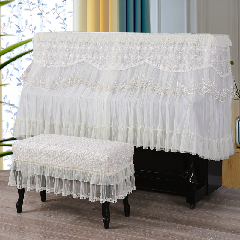 Fresh Fields Garden Piano Half Hood Dust Protection Protective Sleeves Vertical Universal Piano Hood Half Cloak Bouchon Upscale Han Style