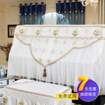 Lace piano cover half cover vertical pastoral modern beige dust protection cover full cover Pearl River piano cover