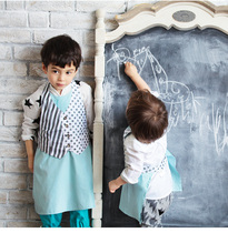 MARLMARL Male Baby Dining Apron Child Hood Garment Breathable Boy Turned Away Water Repellent Cloak garcon04