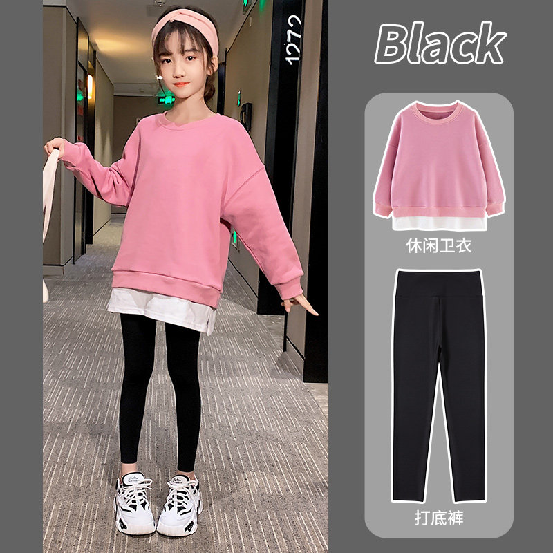 Girls shark skin leggings outside wearing one velvet children yoga tight pants Middle Child black pencil pants