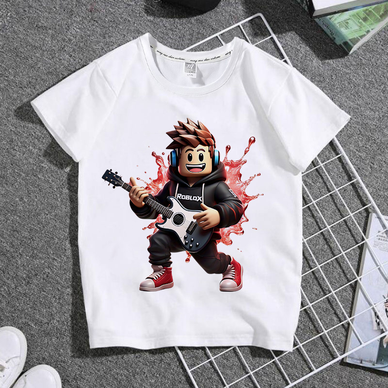 Boys' Short-Sleeved T-Shirt Roblox Roblox Game Cartoon Children's Stylish Streetwear for Older Kids and Parent-Child Outfits Trendy Boys' Short-Sleeved T-Shirt Roblox Roblox Game Cartoon Children's Stylish Streetwear for Older Kids and Parent-Child Outfits Trendy