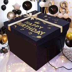 Подарочная коробка ins风网红盒超大礼物盒大号空盒子生日礼盒礼品盒包装黑色礼盒