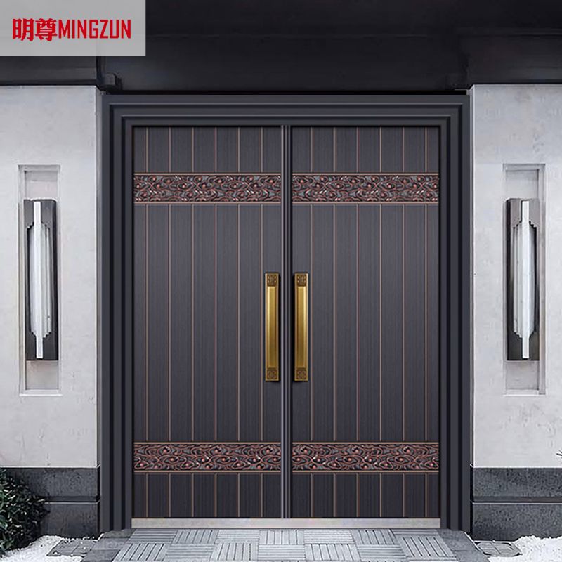 Minzun Custom Villa Gate Chinese non-Label door to open door Country courtyard Double open door Rural self-built house gate-Taobao
