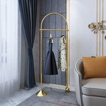 Clothing store display rack gold and silver floor-standing coat rack simple modern ins womens clothing store display light luxury clothes rack