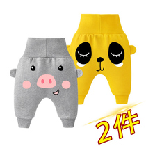 Baby Large Pp Pants Spring Autumn Clothing Boy High Waist Long Pants Woman Baby Pure Cotton Pants Child Care Cord Thin summer