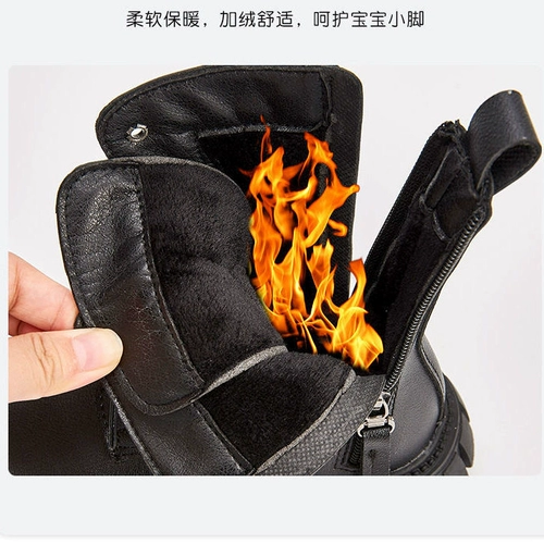 Martens, зимние утепленные детские удерживающие тепло короткие сапоги в английском стиле, в британском стиле